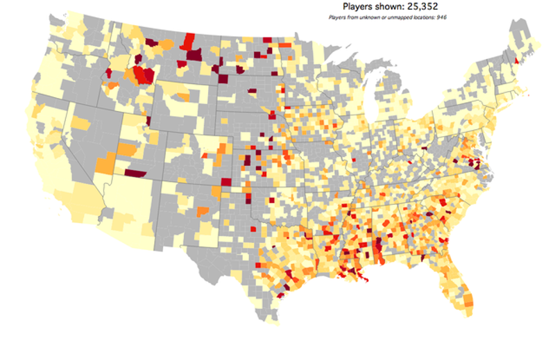 Illustration for article titled This Map Shows Exactly Where College Football Players Come From